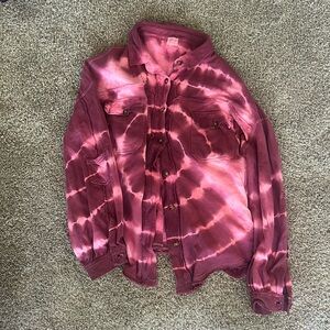 Bleach tie dye button down